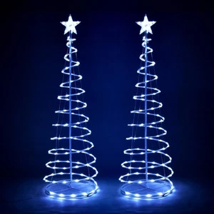 Aplus 5Ft LED Spiral Tree Light USB Powered Outdoor Christmas Cool White 2Pack - Picture 1 of 7