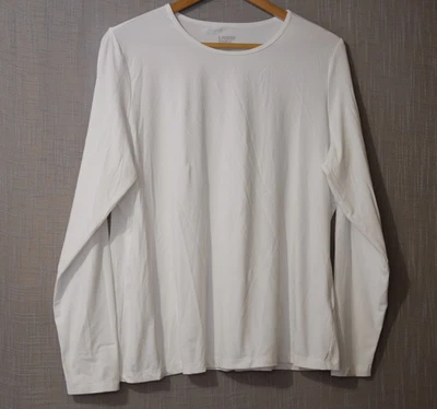 ¡Nuevo sin etiquetas! Camiseta de natación Lands' End cuello redondo manga larga protección contra erupciones para mujer XL #H92-29 Foto 1 de 4