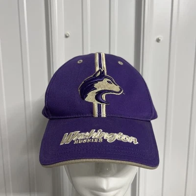 Vintage / Rare Hat Cap UW Washington Huskies Logo One Size Purple Striped - Image 1 of 4