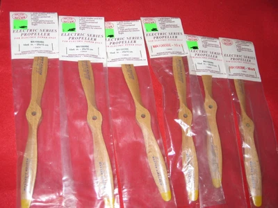 6 VINTAGE MASTER AIRSCREW 10-6 ELECTRIC SERIES WOOD PROPS MODEL AIRPLANE MOTOR - Image 1 of 4