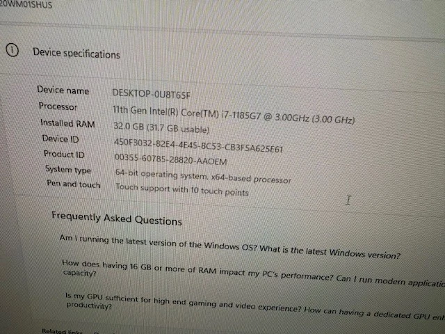 Lenovo ThinkPad T14s Gen 2 14" Touchscreen i7-1185G7 32GB RAM 1TB SSD Windows 11 - Image 1 of 4
