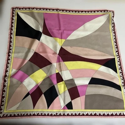 Emilio Pucci Bufanda Grande Cuadrada Seda, Italia Vintage, Retro, Años 60 Multicolor Foto 1 de 4