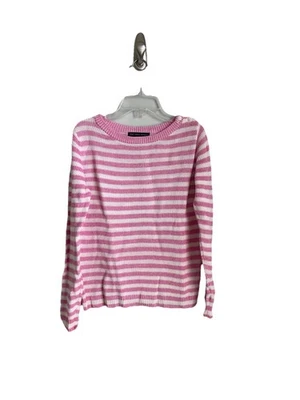 Brooks Brothers 346 Pink White Striped LInen Blend Long Sleeve Sweater Size XS - Image 1 of 4