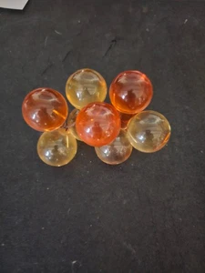 Large Vintage Acrylic Large Gold/Orange Grapes Wire Cluster glass beads grape - Picture 1 of 2