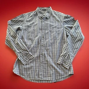 Zegna Linen Blend Plaid Shirt Men's Large Slim Fit Long Sleeve Button Down - Picture 1 of 10