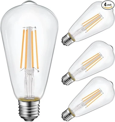 100-Watt Equivalent ST64 Edison LED Light Bulb in Warm White 2700K (4-Pack) - Image 1 of 4
