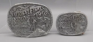 Pair New Sealed VTG Hesston National Finals Rodeo Rare 1992 NFR Belt Buckle AGCO - Picture 1 of 4
