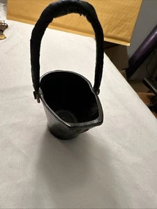 Small Vintage Coal Ash Scuttle Bucket Black Galvanized Pail 4"L x 2.5"W - Picture 1 of 8