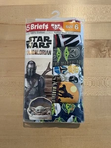 Star Wars Mandalorian 5-Pack Underwear Boy’s Size 6 Cotton Briefs NEW - Picture 1 of 3