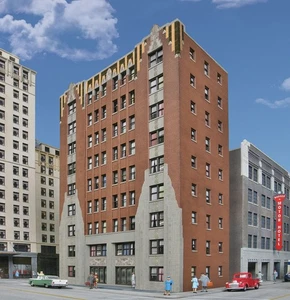 WALTHERS Cornerstone HO 1/87 CITY APARTMENT BACKGROUND BUILDING +Decals 933-3770 - Picture 1 of 4