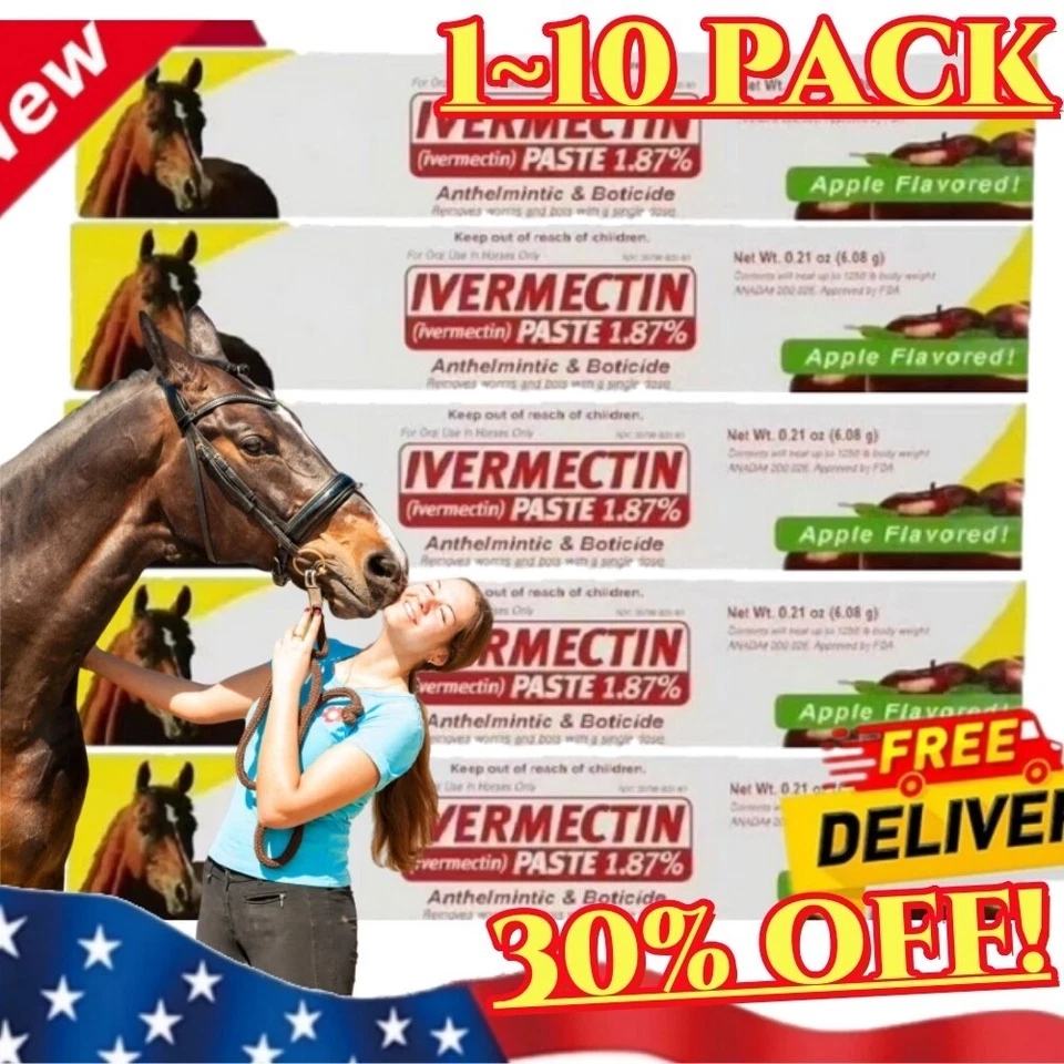 1-10 PACK Paste Horse Dewormer - Apple Flavor FREE SHIPPING - NEW IN BOX - Image 1 of 4