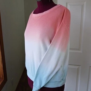 Splendid Waffle Knit Thermal Ombre Shirt S oversized long sleeve neopolitan top - Picture 1 of 14