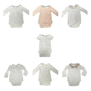 Ex Boden Girls Bodysuits Vests Pretty Peter Pan collars NEW 0-3Yrs Pink White