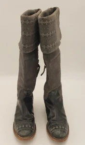 Justin Boots Reba by Justin Boots Gray Grace Suede Leather Boot Women 6 B - Picture 1 of 13
