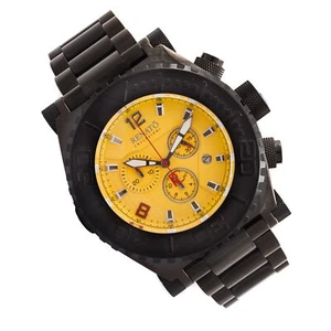 Renato Emporium Swiss Chronograph Diver Black IP Yellow Dial - Picture 1 of 2