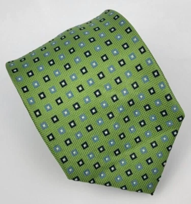 Corbata de poliéster IZOD verde azul gris geométrica para hombre 58 x 3 Foto 1 de 4