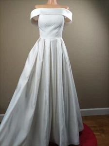 Women's Ariamo White Wedding Bridal Dress Off Shoulder Size 36 - Picture 1 of 18