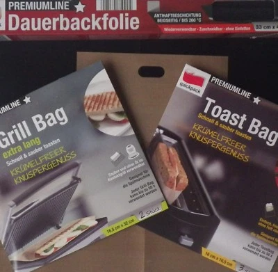 QUICKPACK Backpapier,Dauerbackfolie,Toast Taschen Bag Beutel,Sandwichmaker,Kontaktgrill