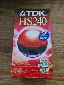 TDK HS240 2 Pack Blank Video Cassette Tape, New and Sealed - Picture 1 of 2