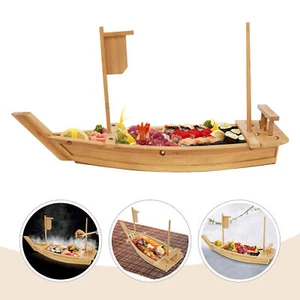 Bamboo Sushi Boat Serving Tray Large Sushi Plates For Buffets, Receptions, Party - Picture 1 of 16