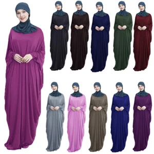 Ramadan Abaya Preghiera Musulmana Donna Abito Arabo Lungo Maxi Abito Caftano Islam - Foto 1 di 42