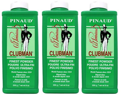 3 Pack - Clubman Pinaud Powder for After Haircut or Shaving, White, 9 oz - Image 1 of 2