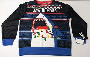 Mad Engine Sweatshirt Boys XL (18/20) Graphic Christmas Shark Jaw Humbug - Picture 1 of 6