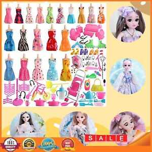 125pcs Dolls Gown Fashion Dolls Clothes Shoes Set Kids Toy Gifts Play House Toys