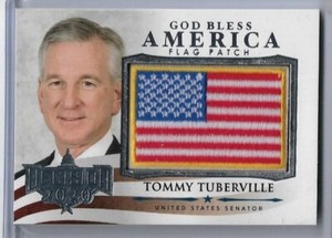 2020 DECISION COACH TOMMY TUBERVILLE GOD BLESS AMERICA "SILVER" FLAG CARD GBA-74