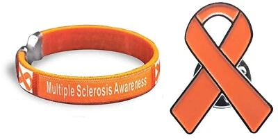 Pulsera de conciencia de esclerosis múltiple y pin de esmalte - 2 artículos de alta calidad Foto 1 de 4