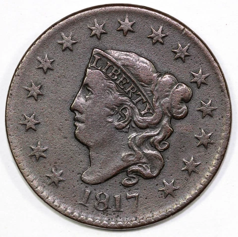 1817 1c 15 Star N-16 Matron Head Large Cent Cover
