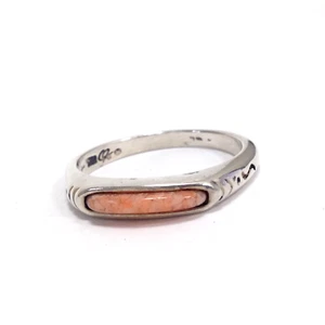 Carolyn Pollack Relios Sterling Silver Crushed Peach Quartz Stacker Ring Sz 7.25 - Picture 1 of 8