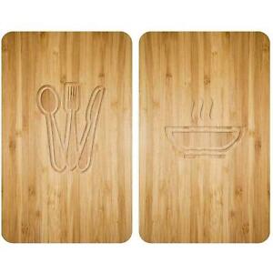 Wenko Lunch Kitchen Cooker Hob Cover Plates, All Types, Tempered Glass, Set of 2