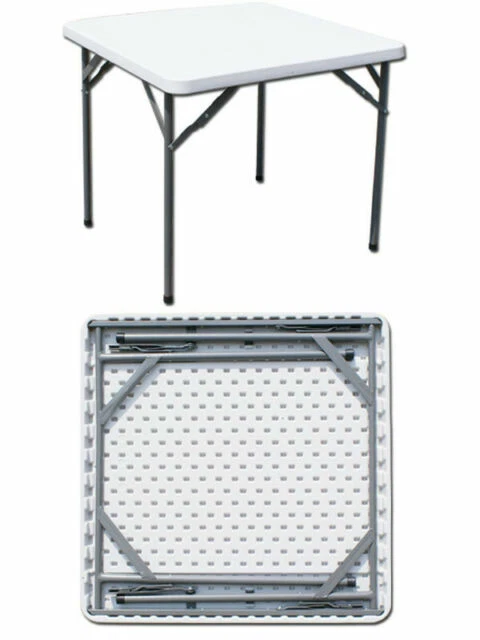 Tavolo Catering Quadrato 87 x 87 x 74 cm Pieghevole In Polietilene Hdpe