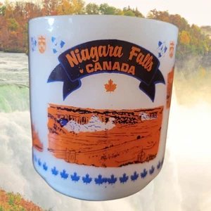 Vintage NIAGARA FALLS CANADA MILK GLASS MUG MID CENTURY MODERN GLASBAKE bright - Bild 1 von 6