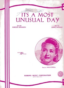 "IT'S A MOST UNUSUAL DAY" by Adamson & McHugh - 5 Pages - Circa 1948 - Picture 1 of 2