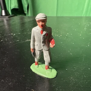 OLDER METAL FIGURE - MAN IN GREY- WALKING - GOOD - 2 1/2"  TALL- M25 - Picture 1 of 6