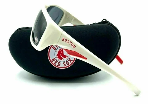 BOSTON RED SOX MLB BASEBALL POLARIZED CASUAL WHITE RED SPORT SUNGLASSES W/ CASE Cover