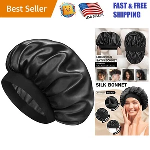 Luxurious Double Layer Silk Bonnet - Satin Sleep Cap for All Hair Types - Picture 1 of 9