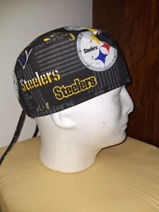 Steelers Logo Medical Surgical Tie Scrub Hat - Picture 1 of 1