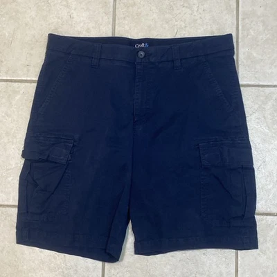 Croft & Barrow Mens Cargo Shorts Flat Front 36 Navy Casual Hiking Outdoors.  A63 - Image 1 of 4