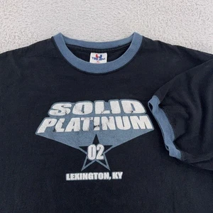 Vintage Solid Platinum Shirt Mens XL Black Lexington KY 2002 Tee Ringer 00s - Picture 1 of 7
