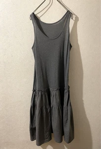 Yohji Yamamoto Sleeveless Cut And Sew Cotton Silk Dress Flare Grey Size S Used - Picture 1 of 10