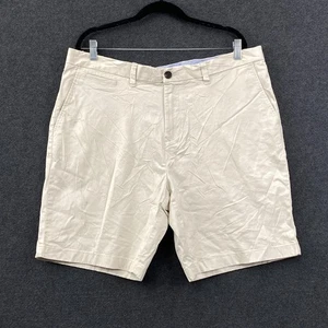 Tommy Hilfiger Mens W38 Chino Shorts 9" Cream Beige Twill Mid Rise Zip Fly NEW - Picture 1 of 16