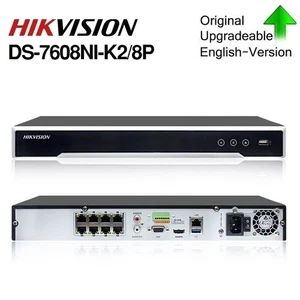 Hikvision 8CH 8 POE 8MP NVR 4TB H.265 DS-7608NI-K2/8P 4K-HDMI 2-SATA PORT - Picture 1 of 12