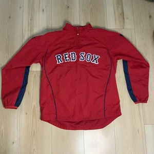 Majestic Boston Red Sox Cool Base Jacket Large Red Blue Zip Youth Baseball - Picture 1 of 13