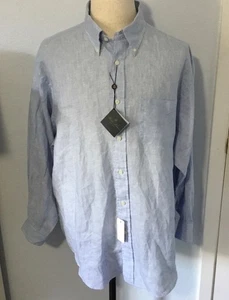Camisa Brooks Brothers Baird McNutt Irlandesa de Lino Azul Hombres XL Nueva con Etiquetas - Imagen 1 de 9