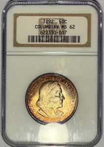 1892 Columbian Expo Commem. Half Dollar NGC MS62🌈TONING🌈 - Picture 1 of 2