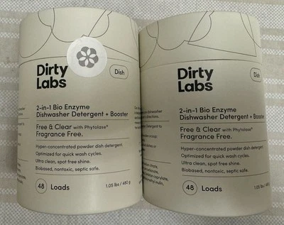 Dirty Labs Dishwasher Detergent & Booster, Free & Clear, 480g 1 lb (Pack of 2)