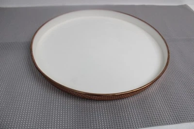 TERRAIN 16" Round Solid Copper Tray with White Enamel Hand - Image 1 of 4